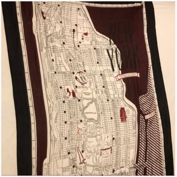kate spade new york map oblong scarf nwot - Picture 5 of 7